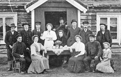 Gruppebilde, selskap, felespiller