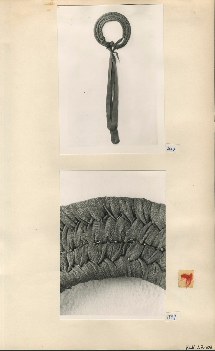 Kartongark med två fotografier av piglock