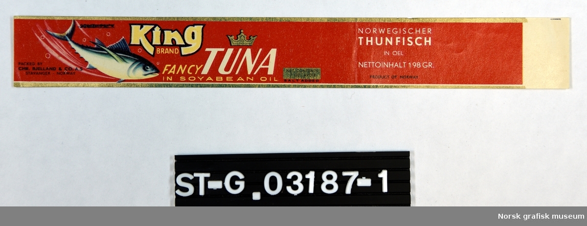King Brand Fancy Tuna in soybean oil.