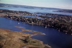 Omgivelsene ved Oslo lufthavn Fornebu.