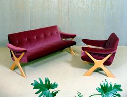 Salong. Sofa og lenestol.