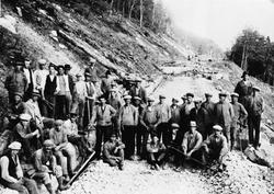 Jernbanebygging, arbeidere, klær