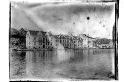 Verven i Farsund før Pengeveien ble anlagt. Fotografert 1903