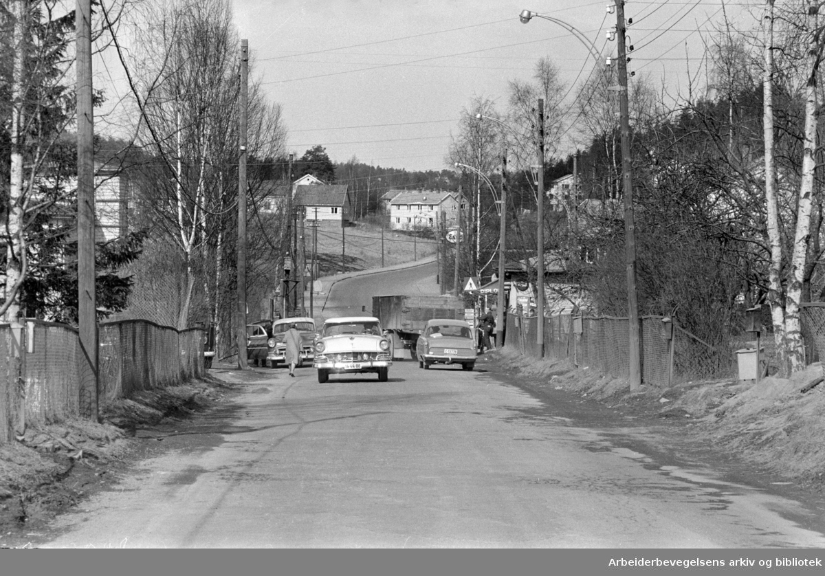 Nedre Prinsdal. Nedre Prinsdals vei. April 1964