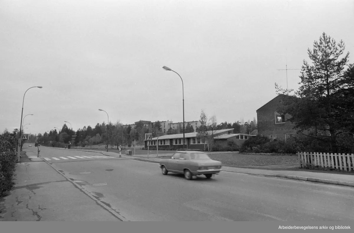 Hellerudveien. Trafikkplan for Oppsal. Oktober 1974