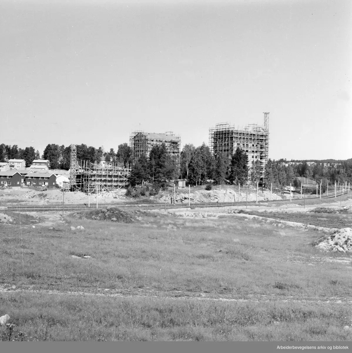 Bøler. Blokkbebyggelse. August 1959