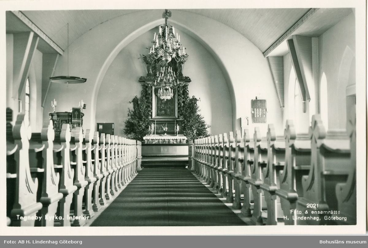 Text till bilden: "Tegneby kyrka, interiör".