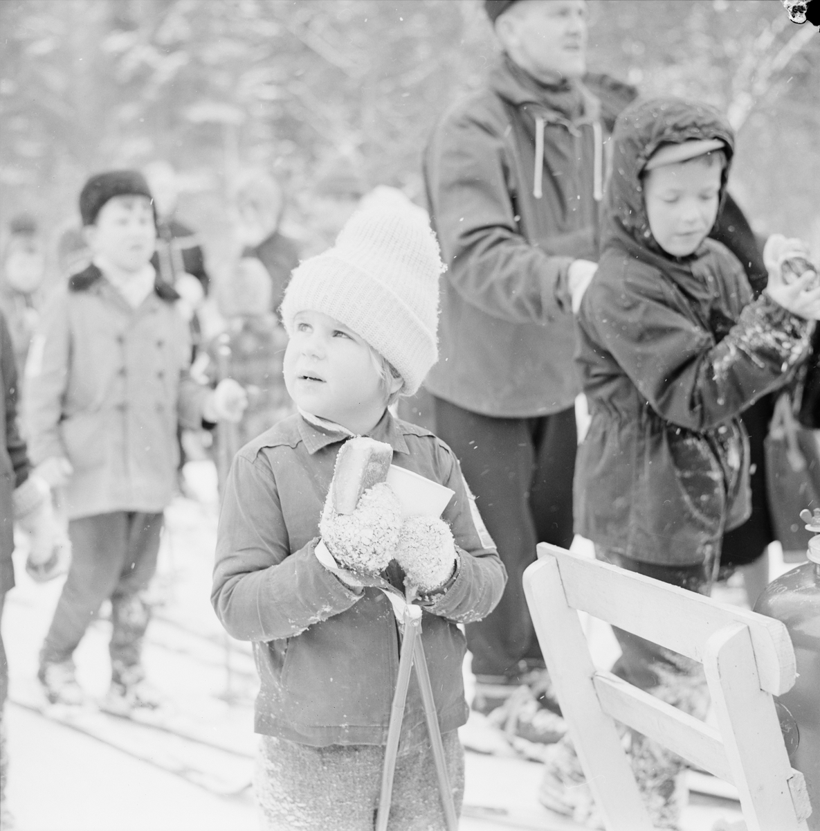 Skidåkning - "examen på skidor vid Djupvikstorpet", Uppland 1962