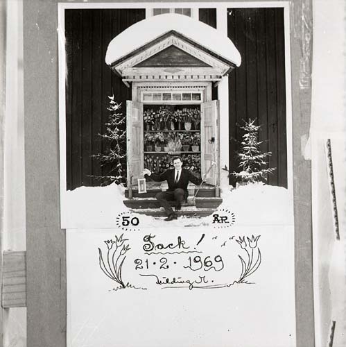 Ett tackkort från Hildings 50-årsfest, 1969.