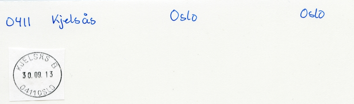 Stempelkatalog  Kjelsås, Oslo postdistrikt/Adm.avdelingen Oslo