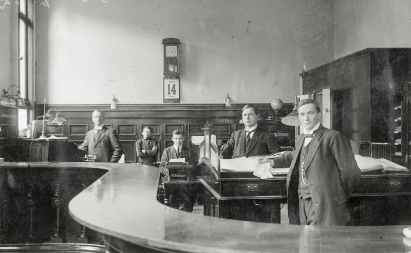 Banktilsette ved Odda Kreditbank i 1916
