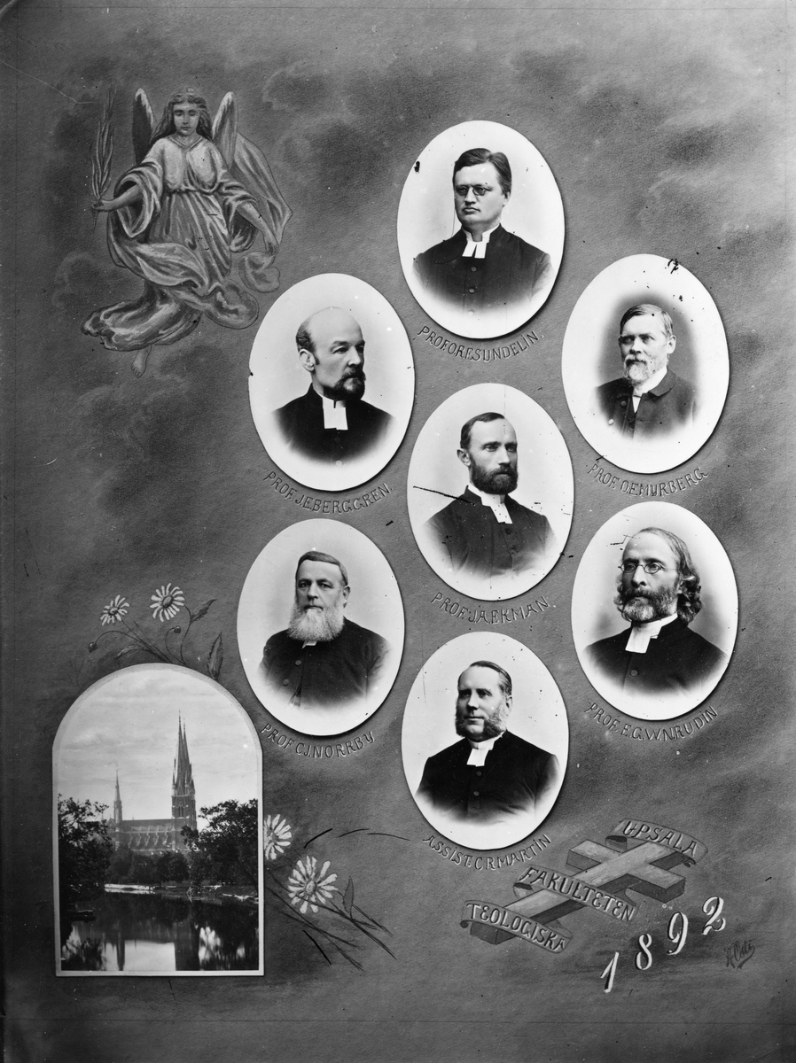 Reproduktion - mosaiktavla med representanter för teologiska fakulteten, Uppsala 1892