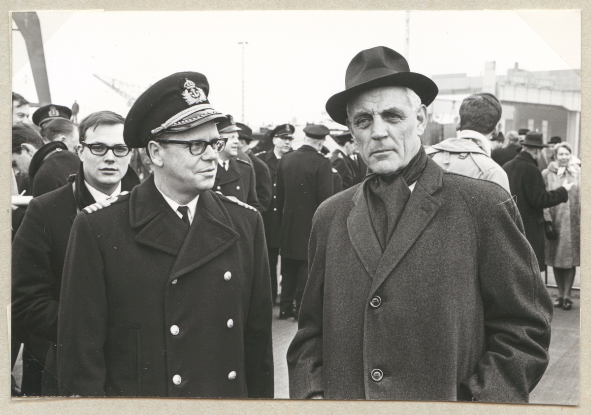 NH ocb skeppsbyggnadsavdelningschef. Ubåten Sjöhundens dop, 1968-03-21.
