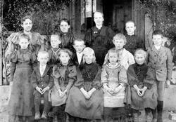 Elever ved privatskole 1895- 1900 i Spydeberg.
Denne skolen 
