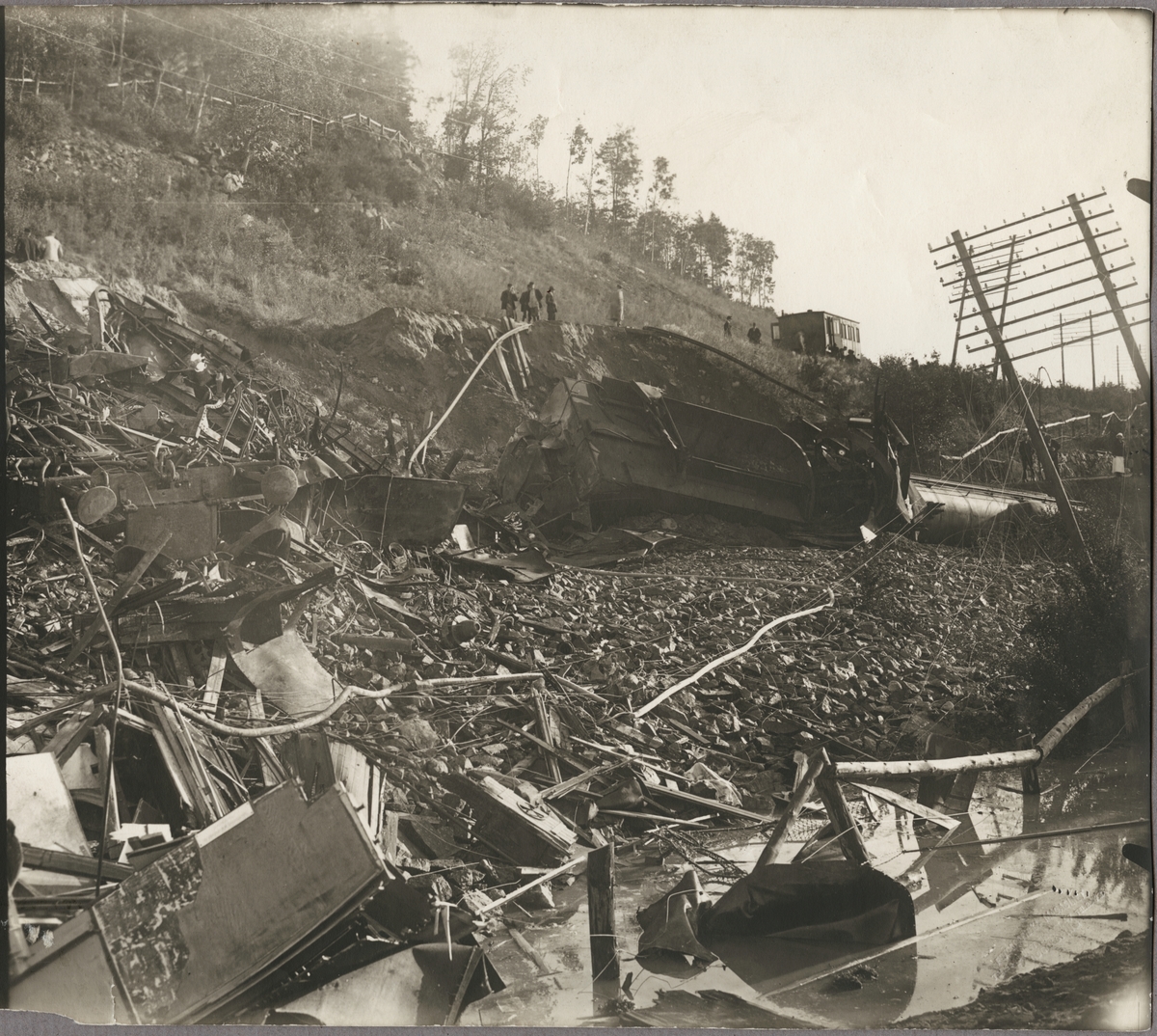Olycksplatsen för raset i Getå den 1 oktober 1918.