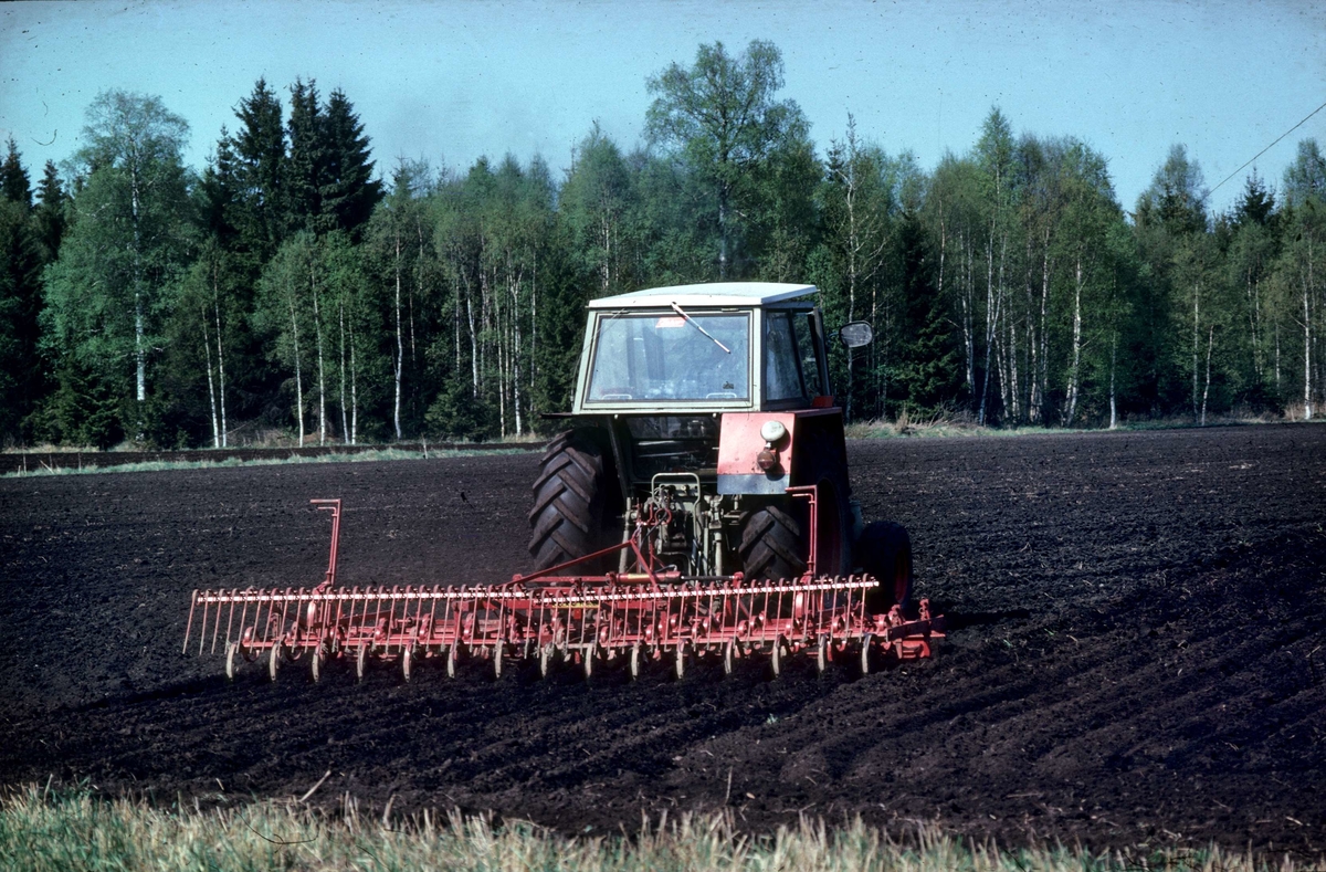 Harvning av åker, Mossbo, Tierps socken, Uppland 1981 - 1982