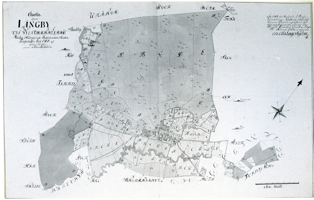 Badelunda sn, Anundshögsområdet, Långby.
Karta över Långby från 1768.