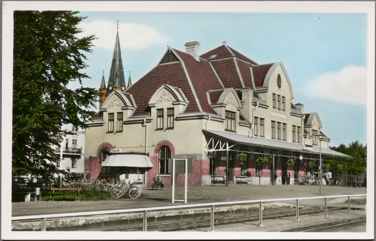 Mariestad station. - Järnvägsmuseet / DigitaltMuseum