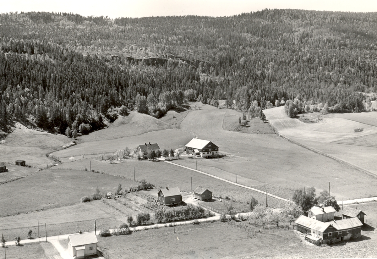 Flyfoto av Lovald i Bø, tatt 13.6.1958