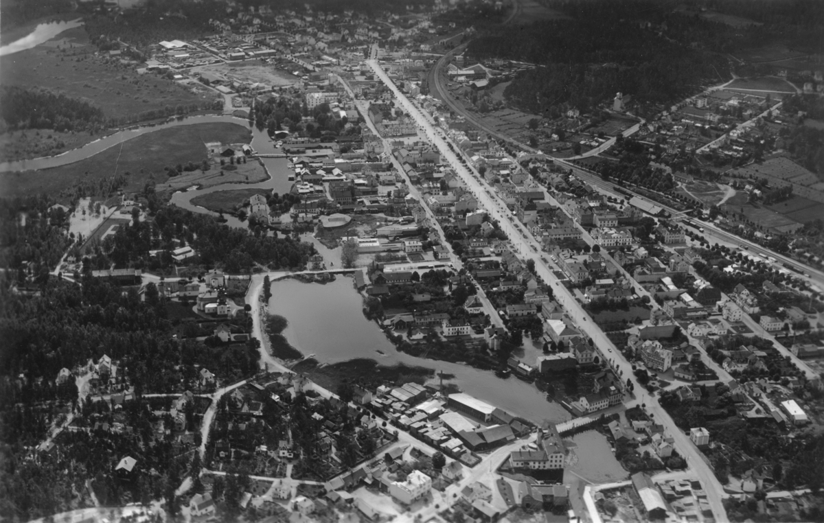Flygfoto över Tranås i Jönköpings kommun.