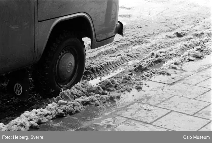 bil, Volkswagen (Folkevogn), hjul, hjulspor, snø