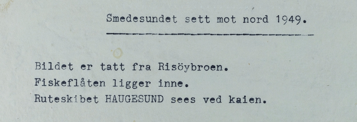 Smedasundet sett mot nord, 1949.