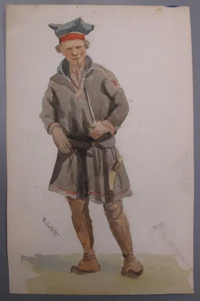 Same med langpipe [Akvarell]