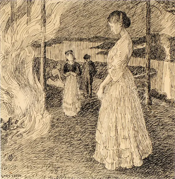 Sommernatt [Tegning]