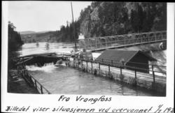Overvann ved Vrangfoss sluser under storflommen i 1927
