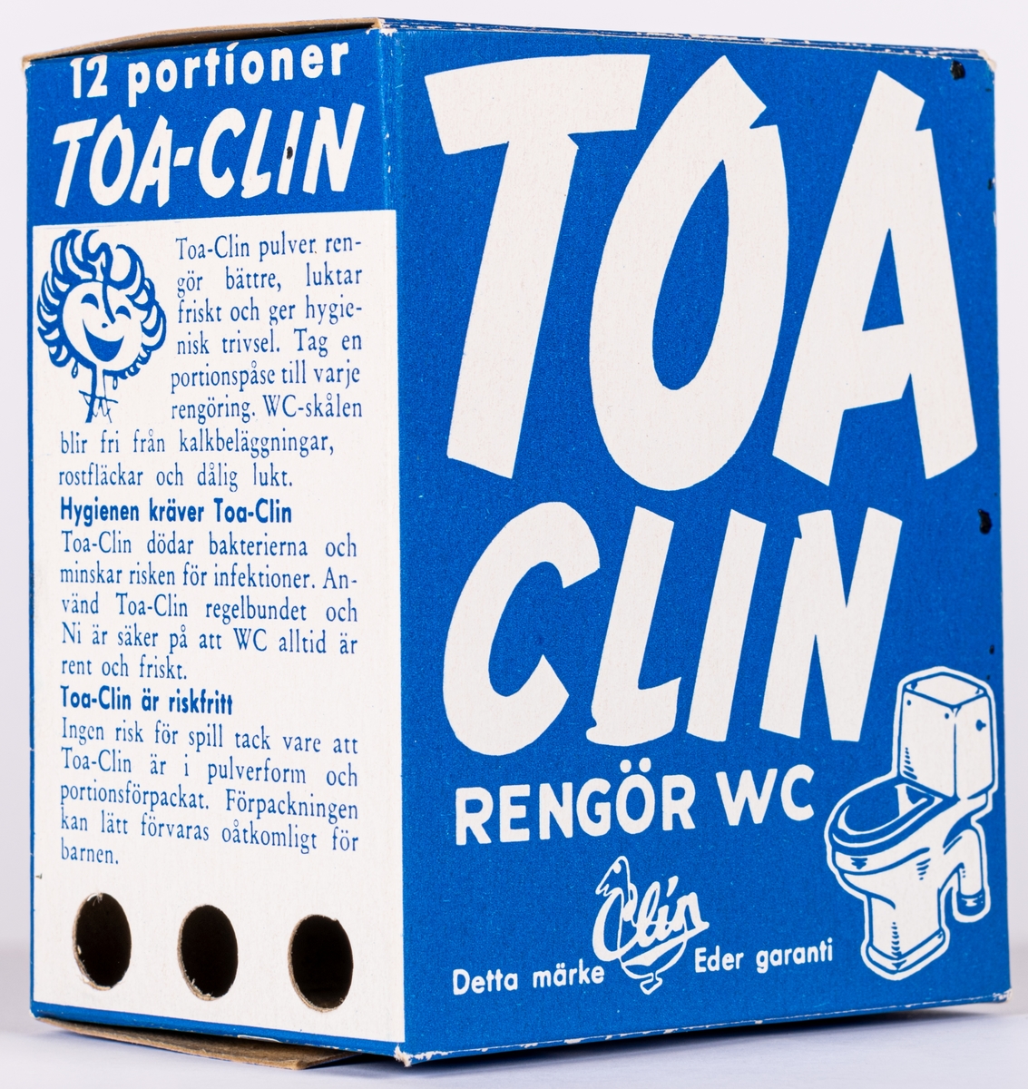 Pappersförpackning "Toa Clin". Tom.