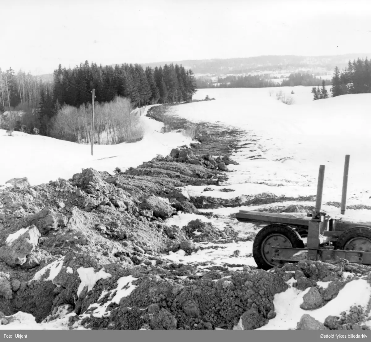 Anlegg av Trømborg vannverk i Eidsberg, 1970.