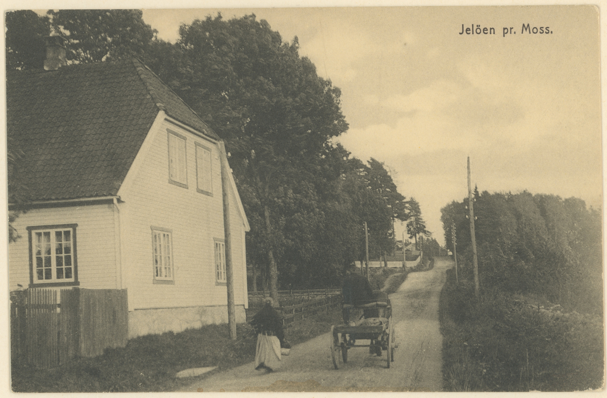 Postkort fra Jeløy, mot øst, ca. 1920.
Kunstmaler Jacob Sømmes eiendom "Bergersborg." Sømme døde i 1940.
Tekst på bildet: "Jelöen pr. Moss."