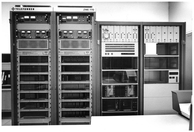 Rum med datorutrustning, innefattande centralelektronik, mellanelektronik m m.

Telefunken ZWE 770