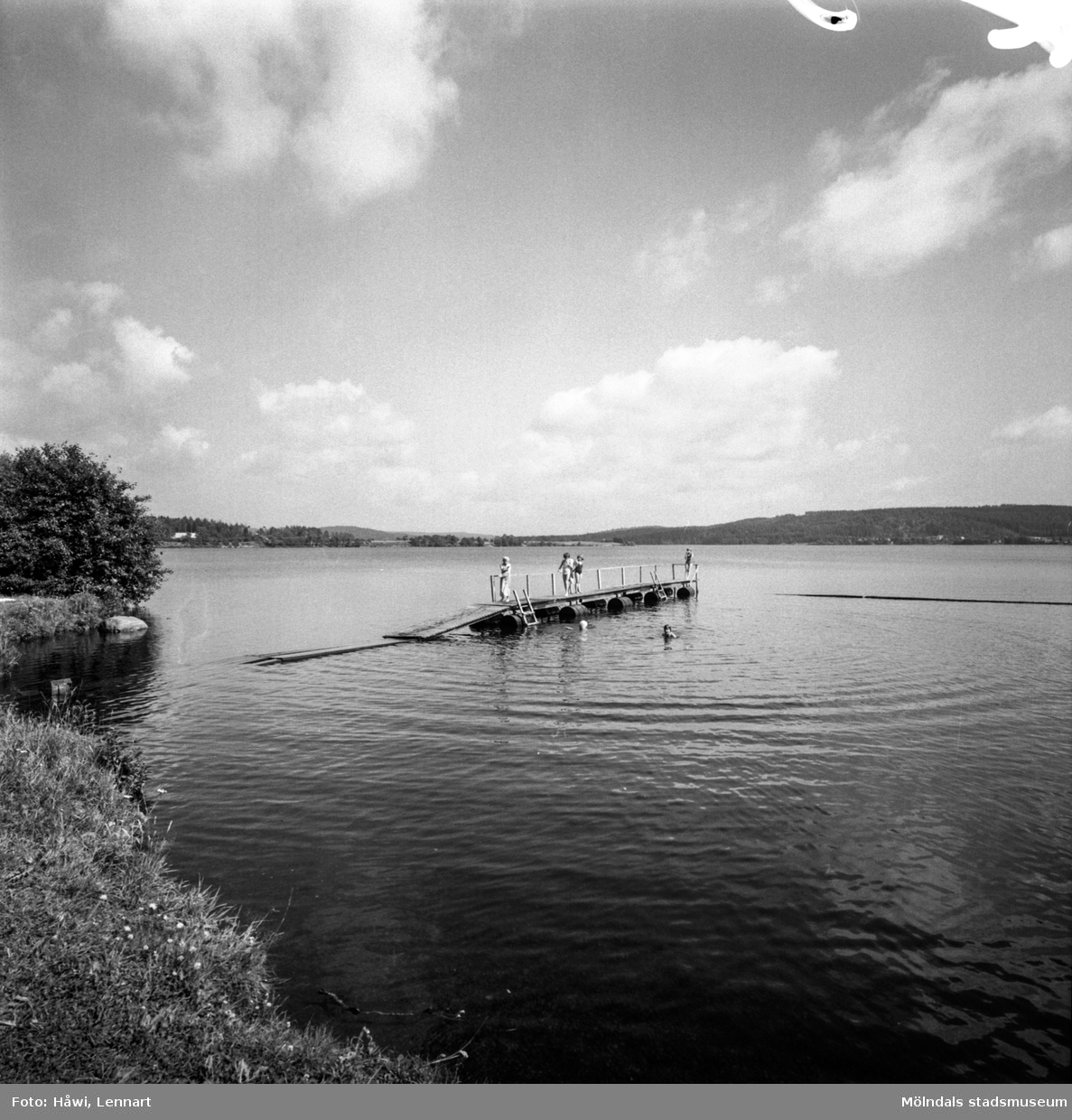 Ätrafors kraftstation, 25/7 1960. Dammen.