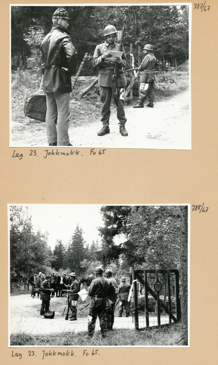 Rikshemvärnstävlingen 1967, sid 25

Vakttjänst vid Norra förråden.
Civilklädda vpl från P 10 tjänstgör som "misstänkta personer".

Bild 1 och 2. Lag 23, Jokkmokk, Fo 65
