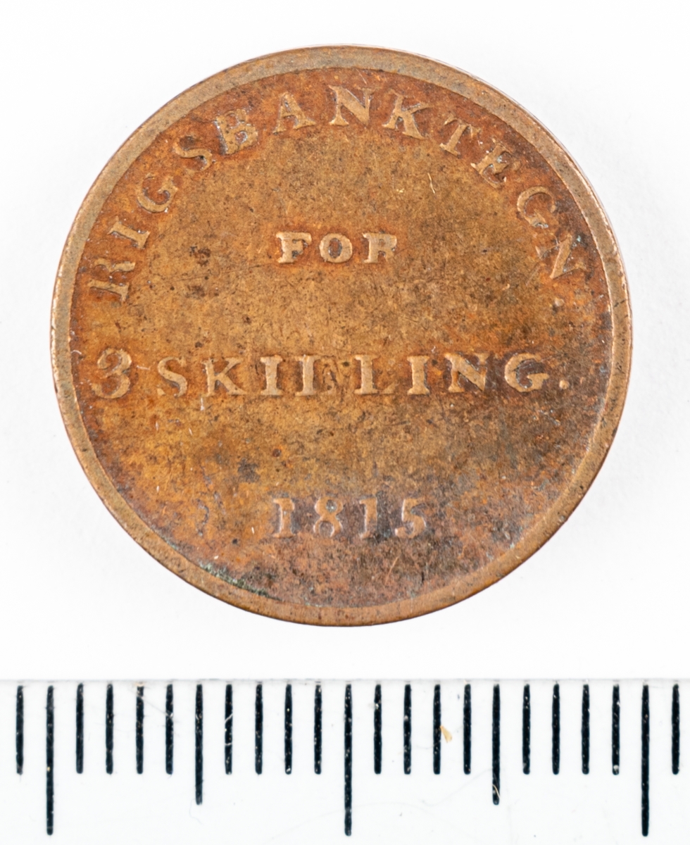 Mynt, Danmark, 1815, 3 Skilling.