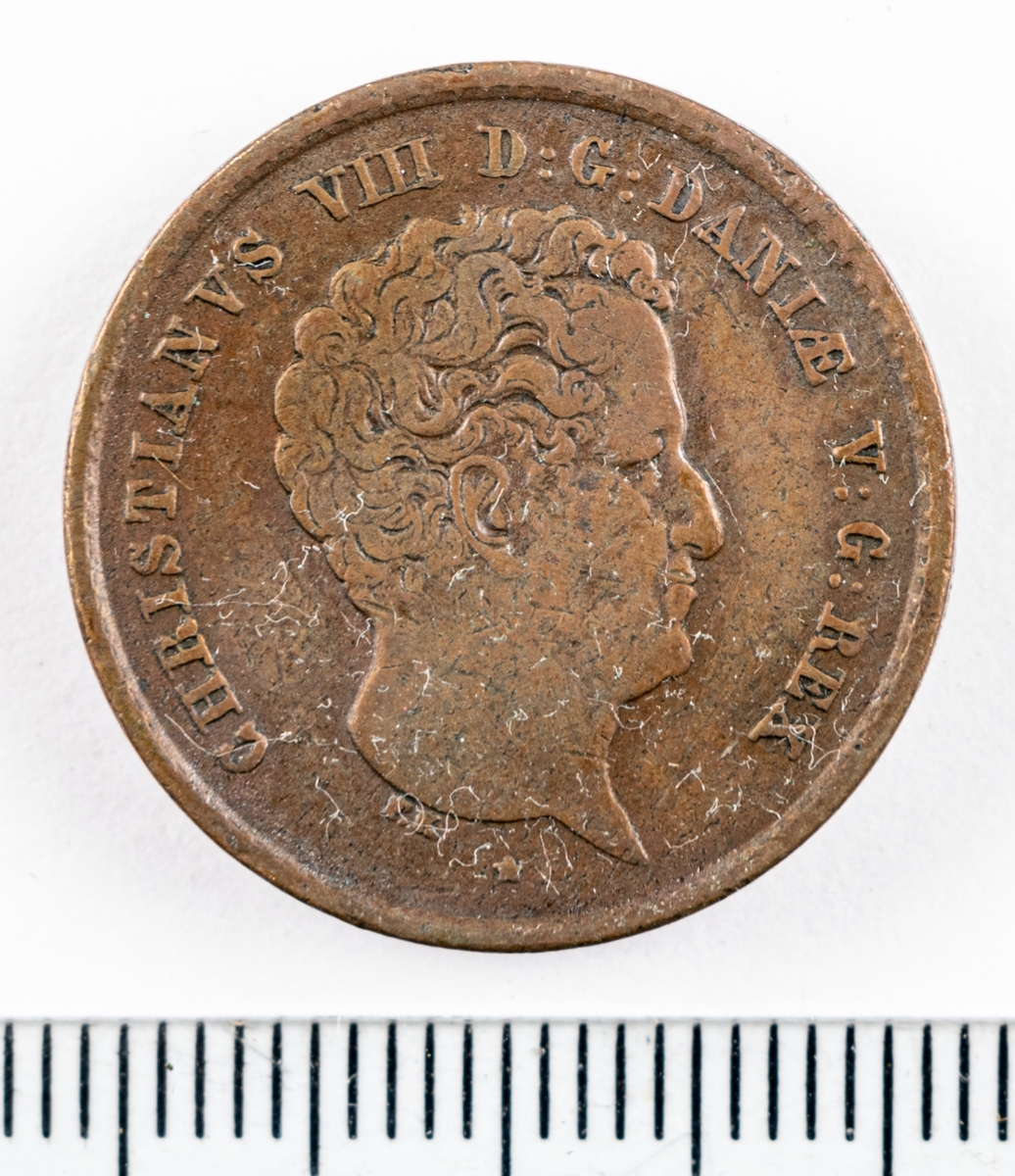 Mynt, Danmark, 1842, 1  RB.Sk.