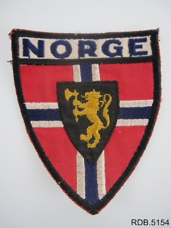 Jakkemerket er trekantet, og har en avrundet spiss nedover. Øverst står det Norge, og i bakgrunnen er det norske flagg. Over det norske flagg er riksløven på svart bakgrunn.
