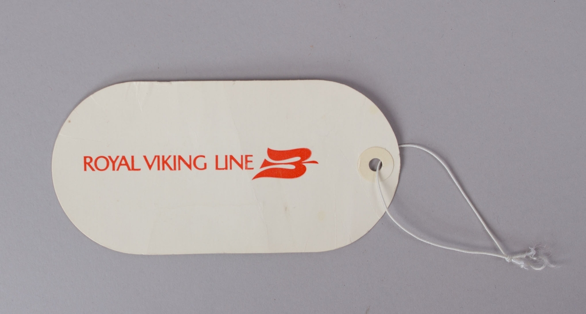 Bagasjelapp fra Royal Viking Line med logo.