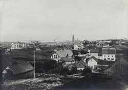 Byen sett mot nordvest fra Hollenderhaugen, ca. 1910.