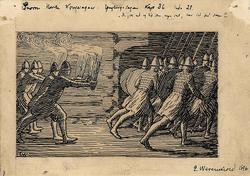 Illustrasjon til "Ynglinge-Saga",  Snorre Sturlason, Kongesa