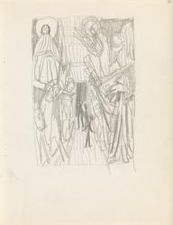 Komposisjonsstudie til Legende X [Tegning]