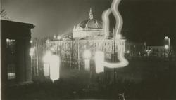 Baksiden av Nationaltheatret, sett fra Johanne Dybwads plass