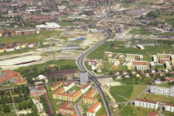 Teisenkrysset, hvor Ringveien og Strømsveien møtes. Agmund B