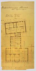 Hotelbygning, tomt ved Kongens gade [Arbeidstegning]