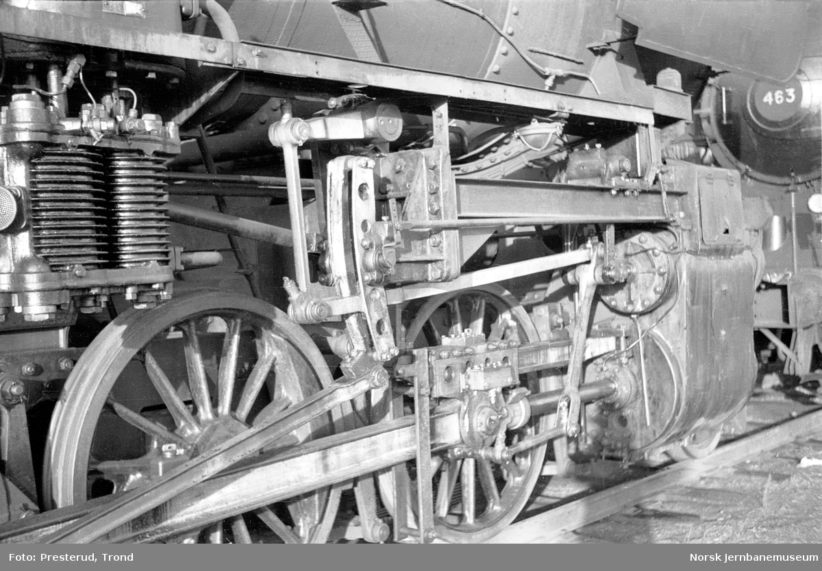 Damplokomotiv type 63a nr. 4832,detalj av drivverk