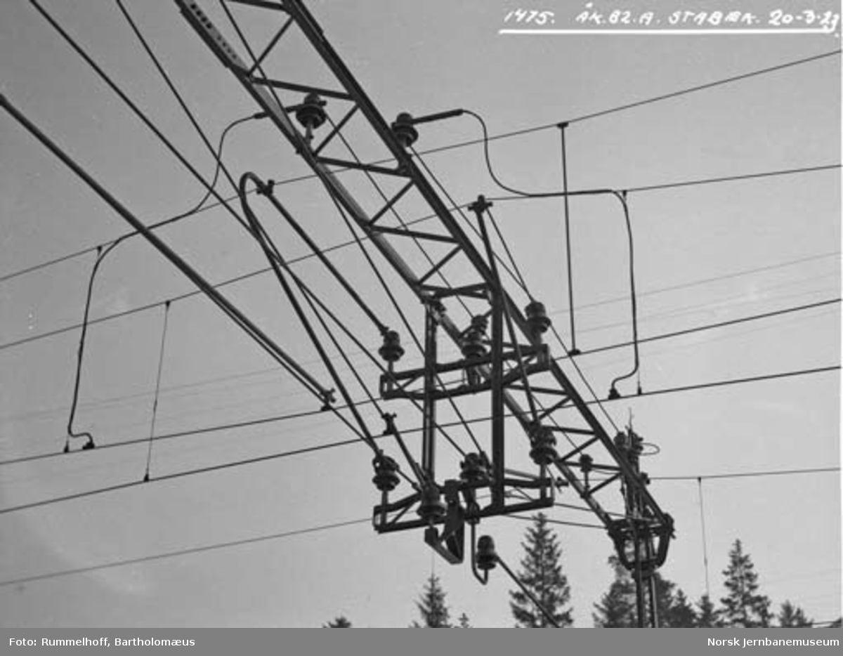 Drammenbanens elektrifisering : kontaktledningsanlegg Stabekk stasjon