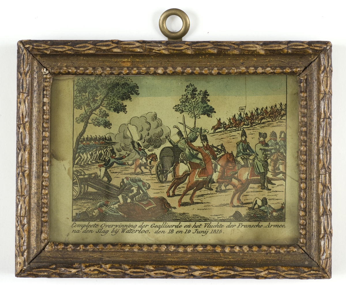 Slaget ved Waterloo 1815: de alliertes seier over en flyktende fransk arme.