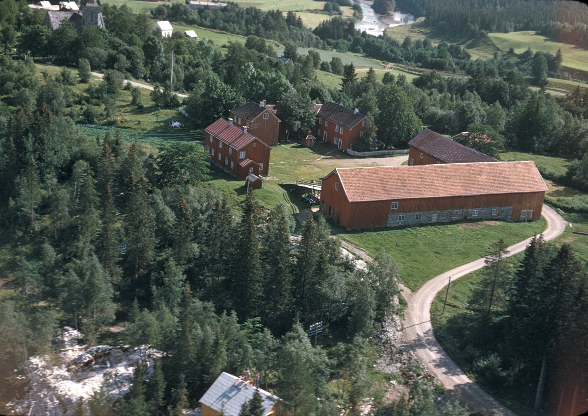 Oversiktsbilde Snåsa Prestegård I Nord Trøndelag Flyfoto Norsk