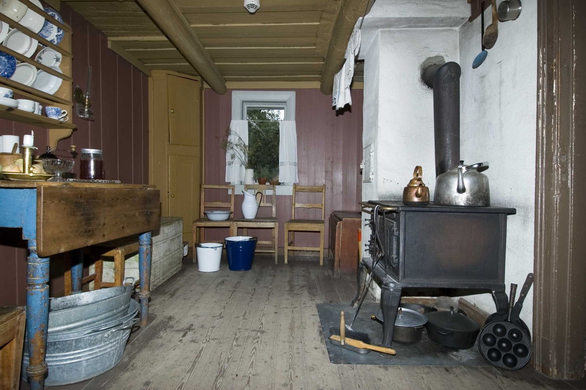 Kjøkkenet i Johannesgate 14, Enerhaugen på Norsk Folkemuseum. Bygning nummer 204.
